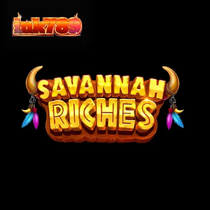Pemandangan padang rumput Afrika yang indah dengan simbol hewan liar dalam slot Savannah Riches